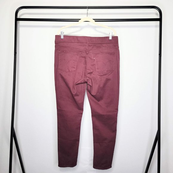 Levi's Women's Burgundy Elastic Waist Jeggings Size 14M - Picture 8 of 12